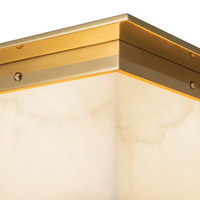 Mineral 11-in Brass Alabaster Flush Mount