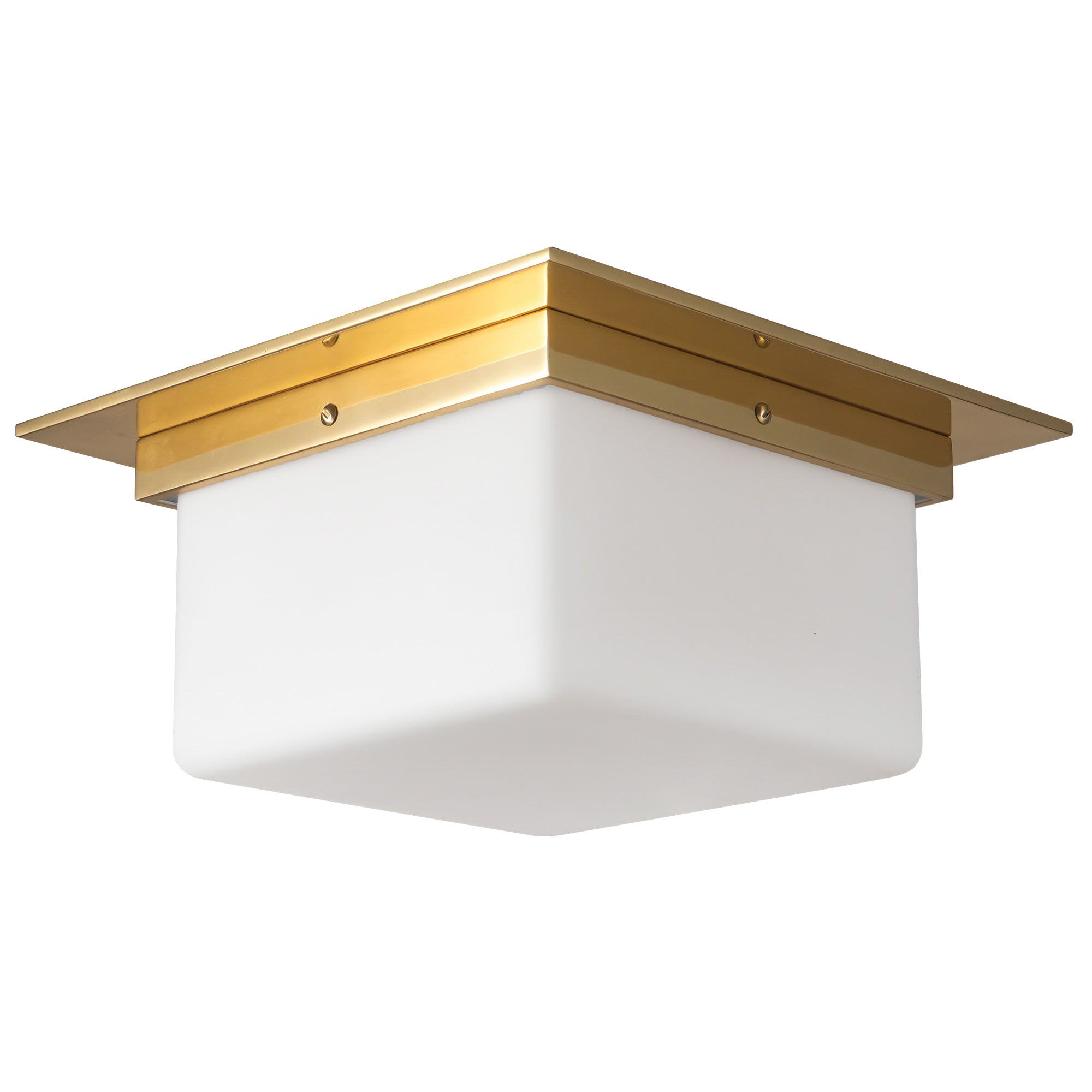 Mineral 11-in Brass Alabaster Flush Mount