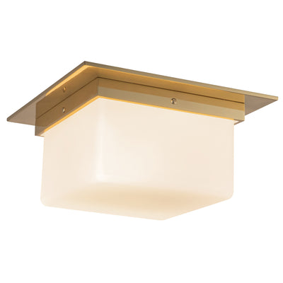 Mineral 11-in Brass Alabaster Flush Mount