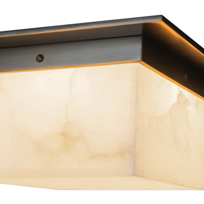 Mineral 11-in Brass Alabaster Flush Mount