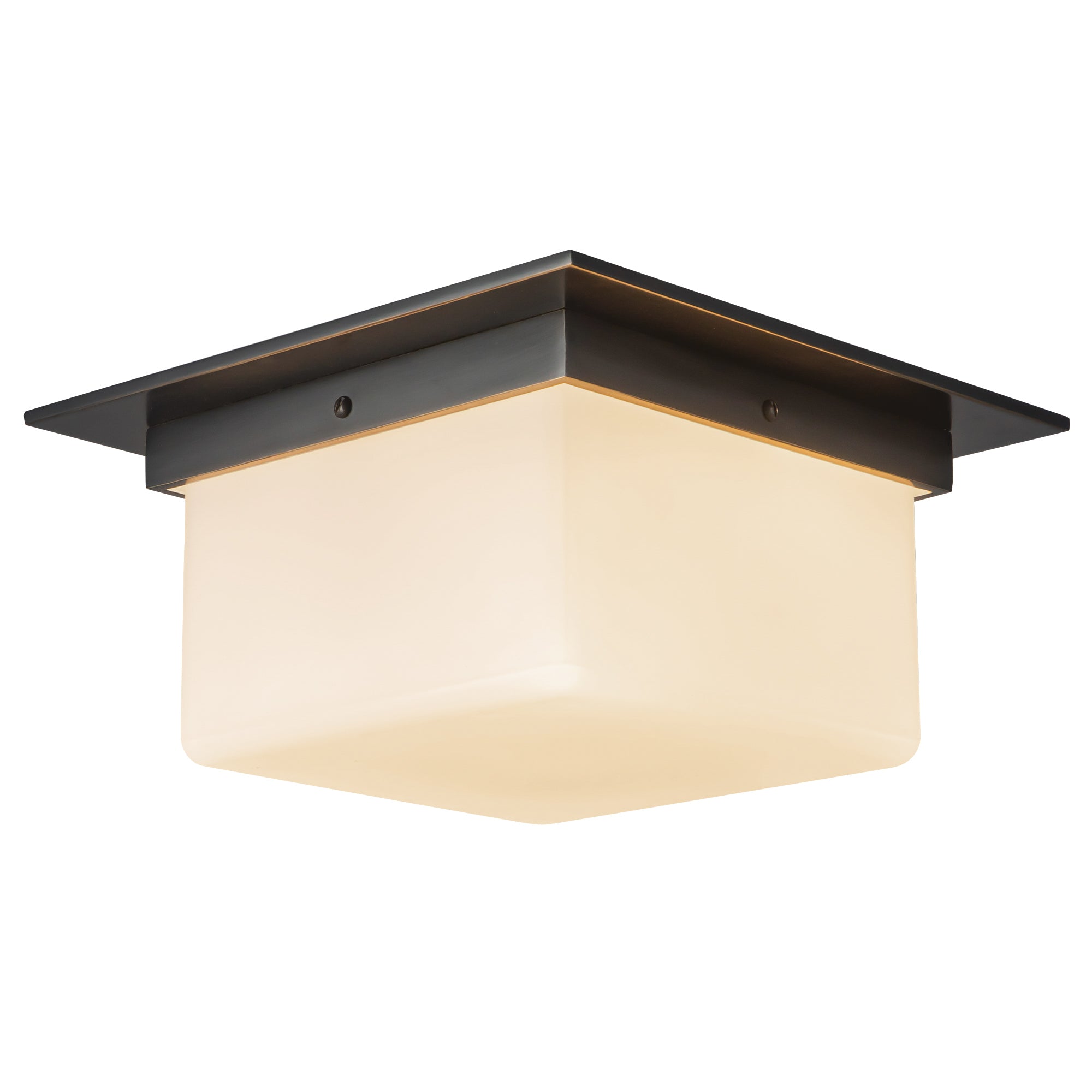 Mineral 11-in Brass Alabaster Flush Mount