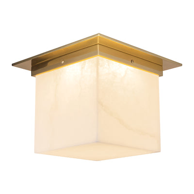Mineral 11-in Brass Square Flush Mount