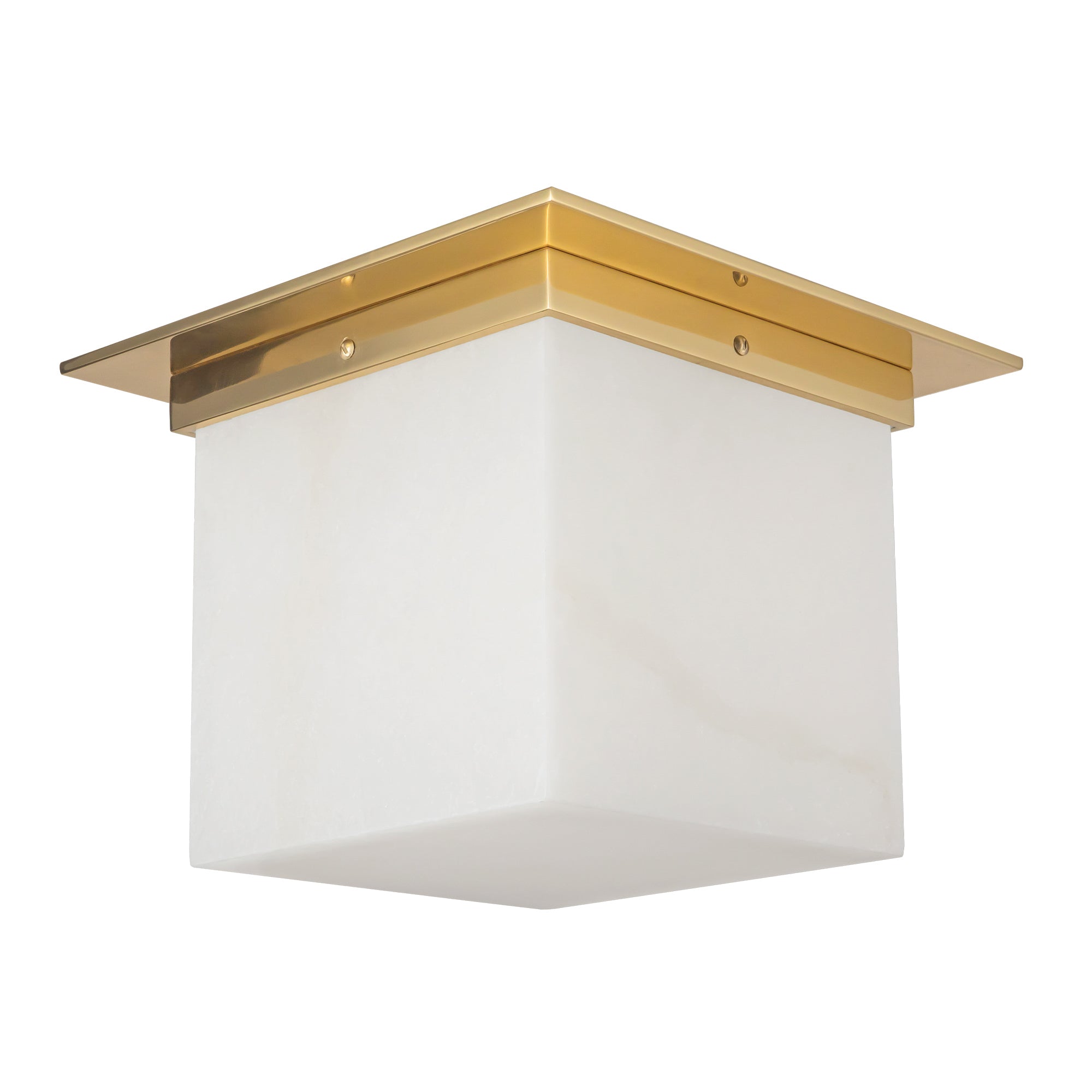 Mineral 11-in Brass Square Flush Mount