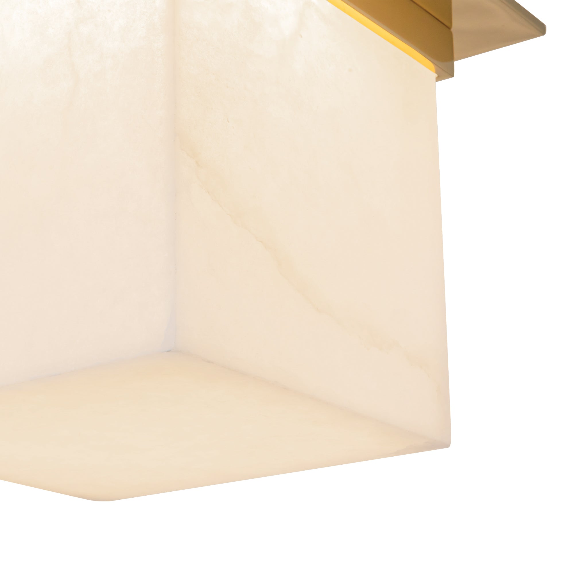 Mineral 11-in Brass Square Flush Mount