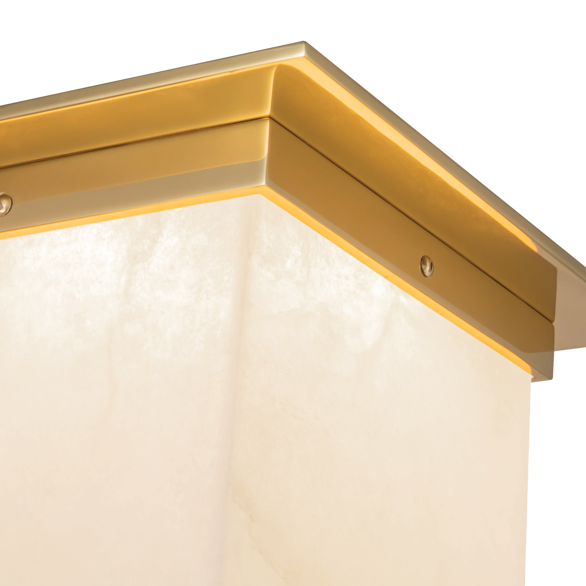 Mineral 11-in Brass Square Flush Mount