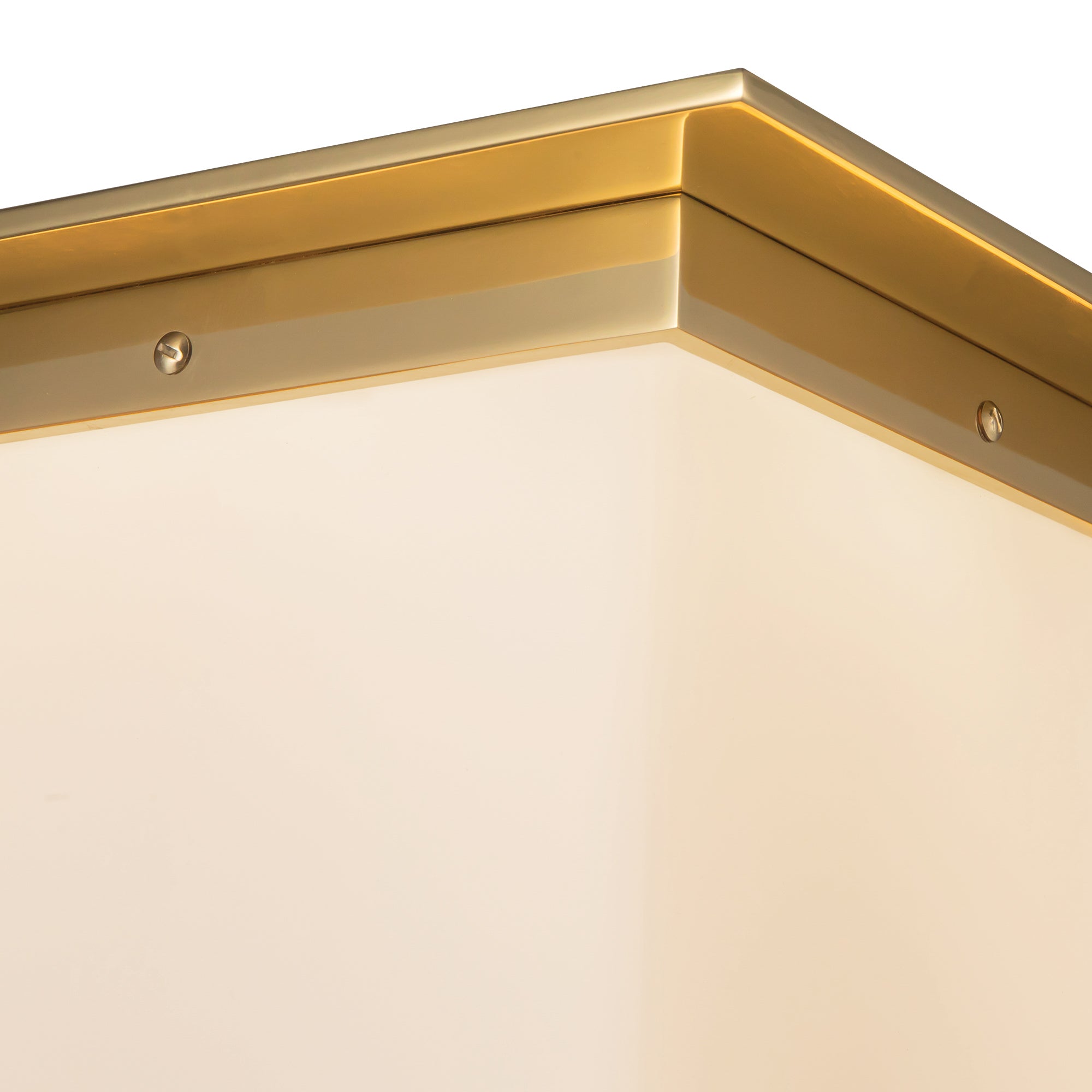 Mineral 11-in Brass Square Flush Mount