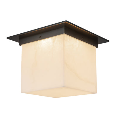 Mineral 11-in Brass Square Flush Mount