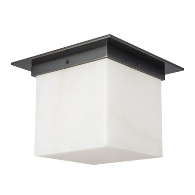Mineral 11-in Brass Square Flush Mount