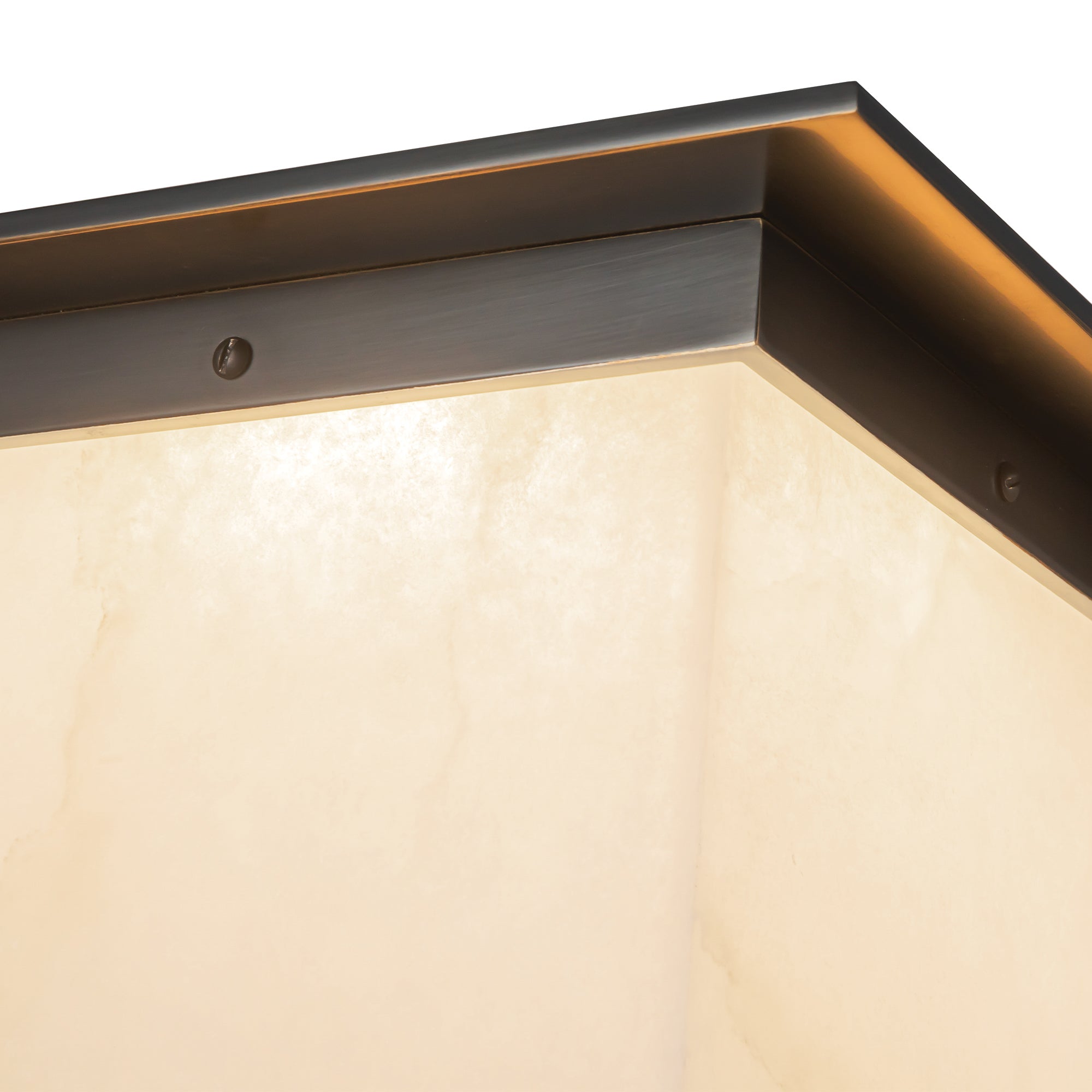 Mineral 11-in Brass Square Flush Mount