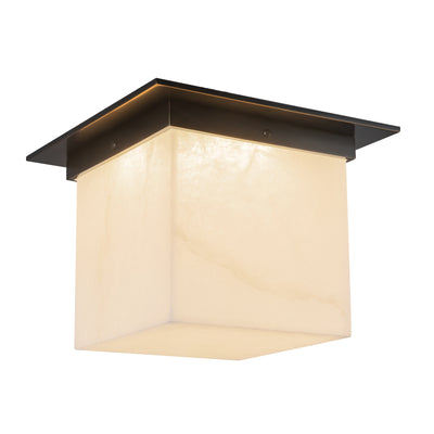 Mineral 11-in Brass Square Flush Mount