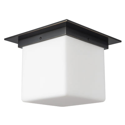 Mineral 11-in Brass Square Flush Mount