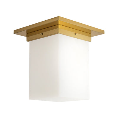 Mineral 8-in Brass Alabaster Flush Mount
