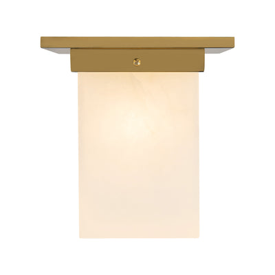 Mineral 8-in Brass Alabaster Flush Mount