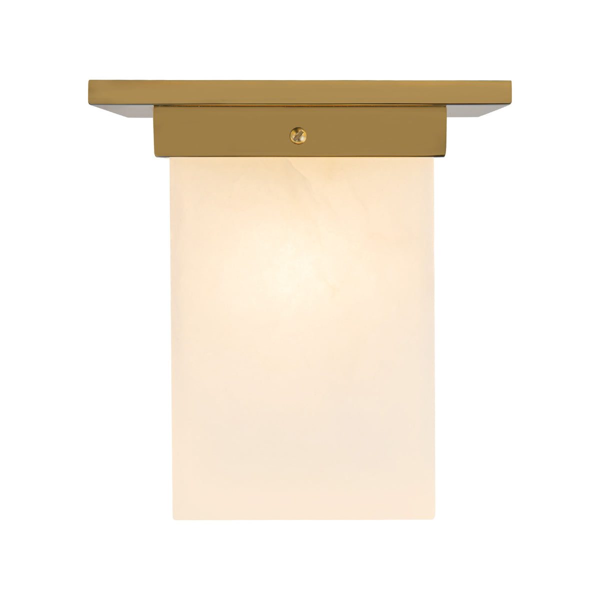 Mineral 8-in Brass Alabaster Flush Mount