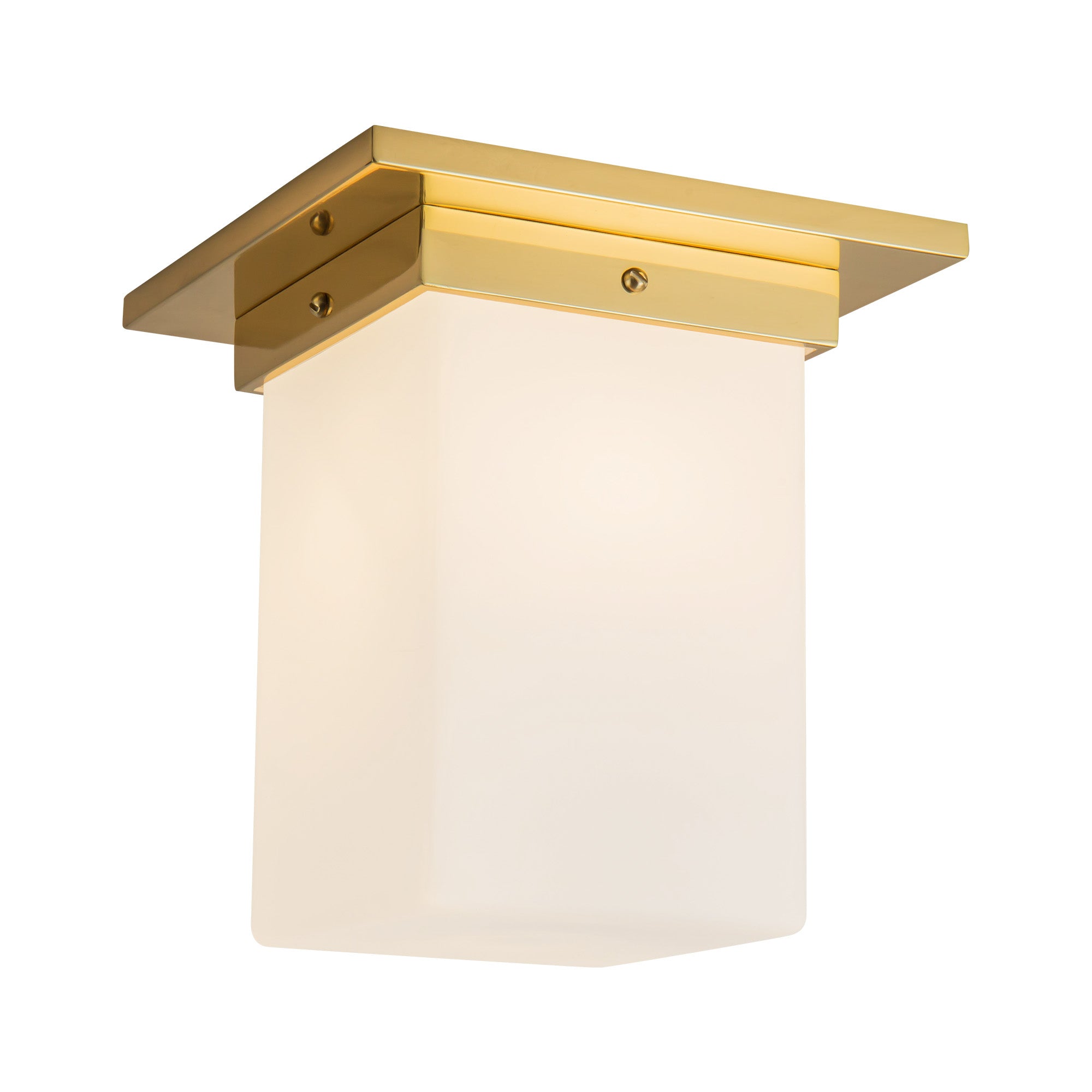 Mineral 8-in Brass Alabaster Flush Mount