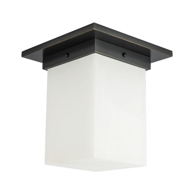Mineral 8-in Brass Alabaster Flush Mount