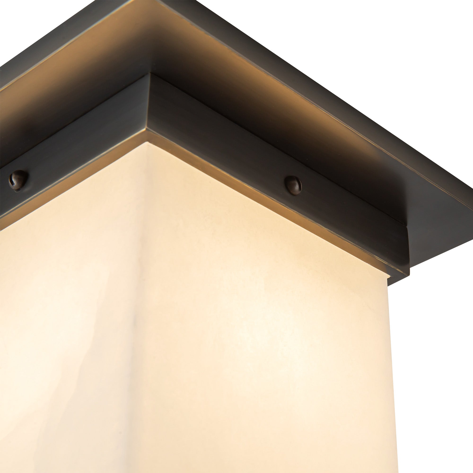 Mineral 8-in Brass Alabaster Flush Mount