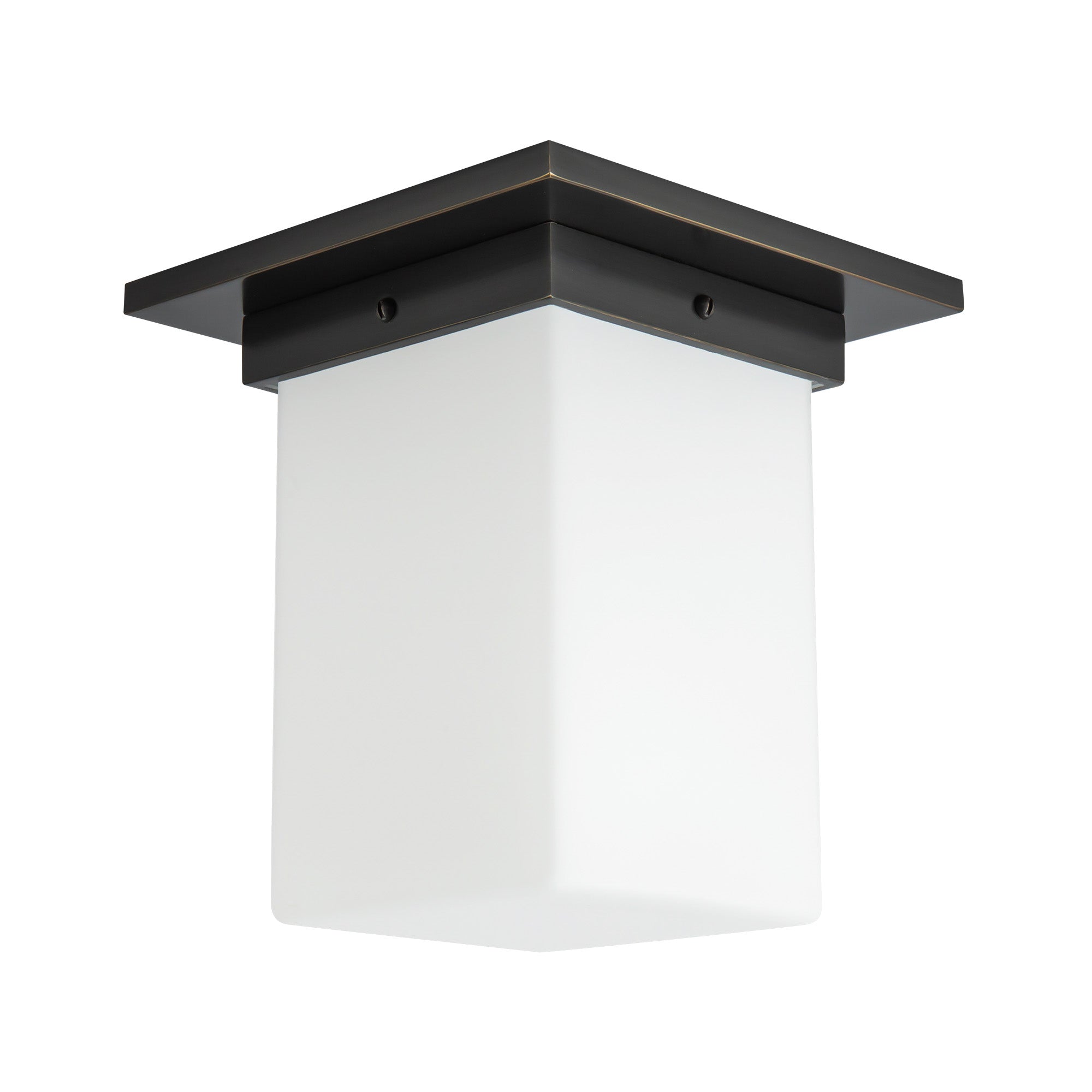 Mineral 8-in Brass Alabaster Flush Mount