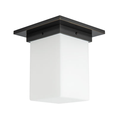 Mineral 8-in Brass Alabaster Flush Mount