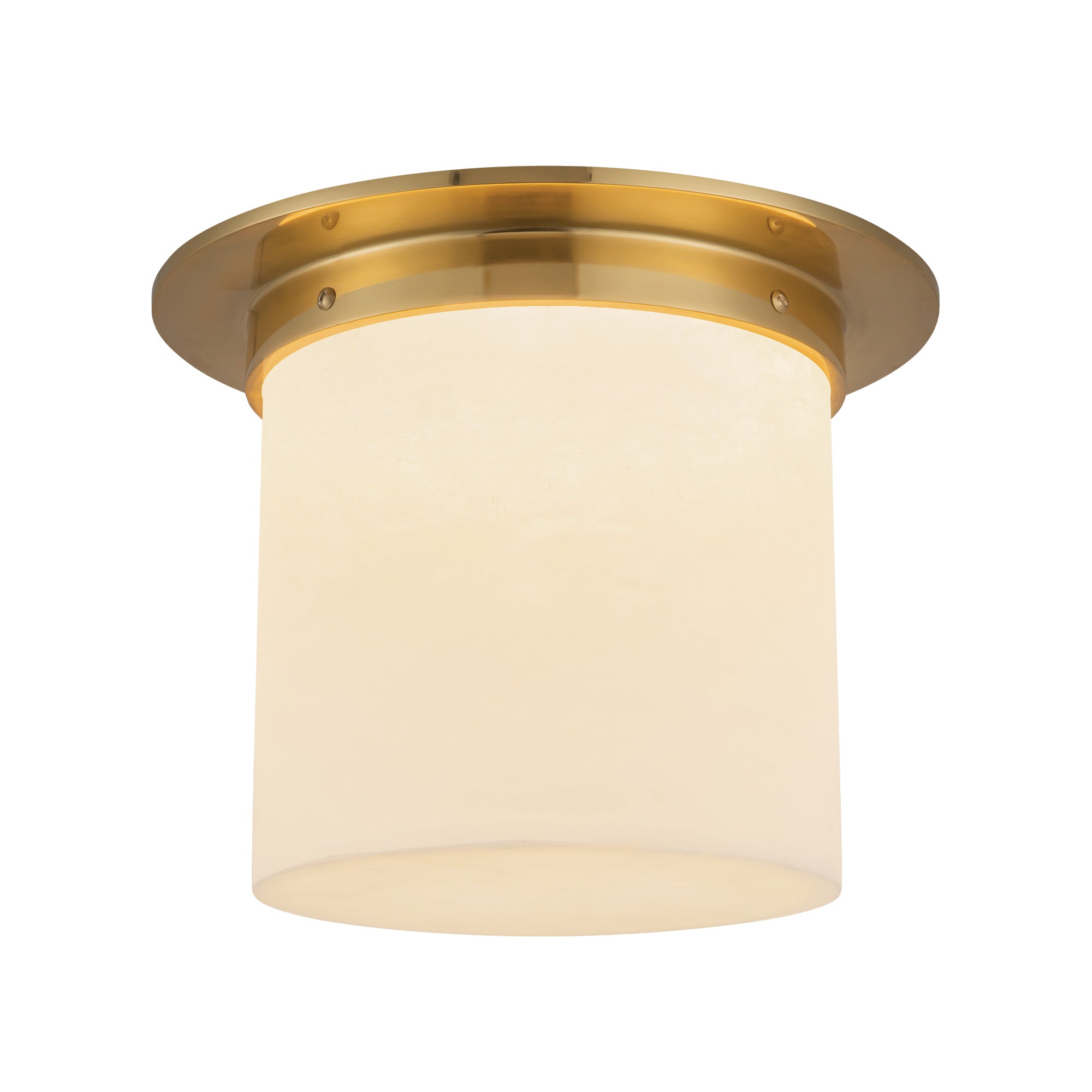 Mineral 11-in Brass Cylinder Flush Mount