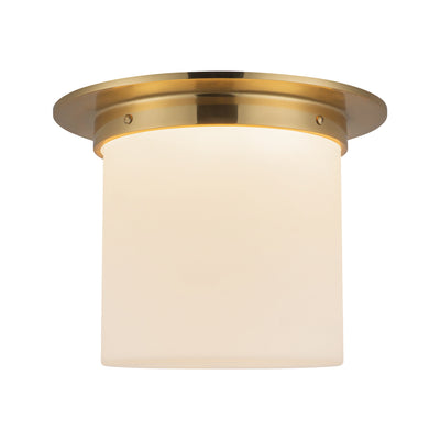 Mineral 11-in Brass Cylinder Flush Mount