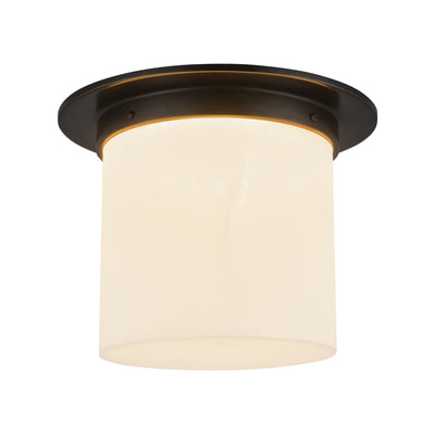 Mineral 11-in Brass Cylinder Flush Mount