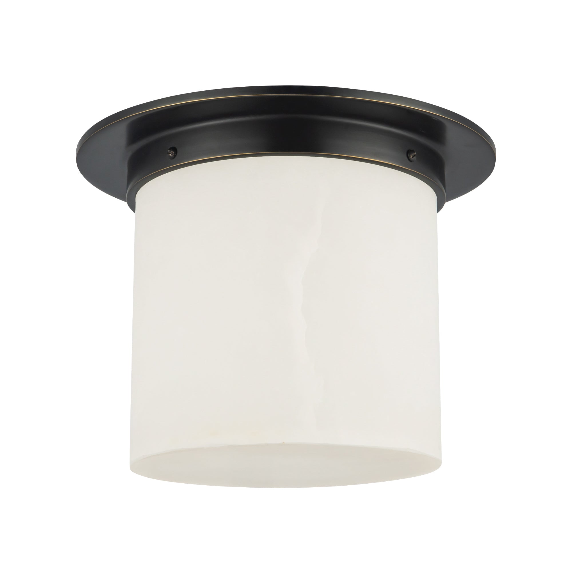 Mineral 11-in Brass Cylinder Flush Mount