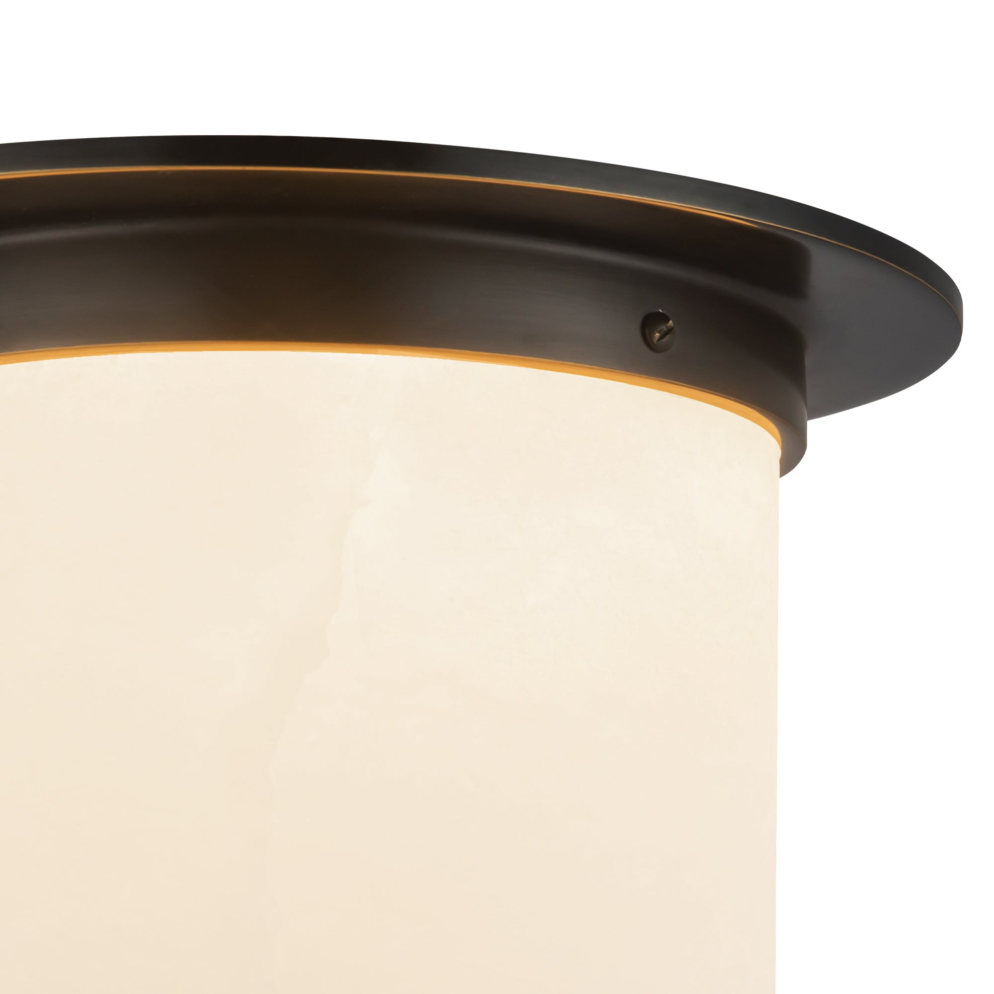 Mineral 11-in Brass Cylinder Flush Mount
