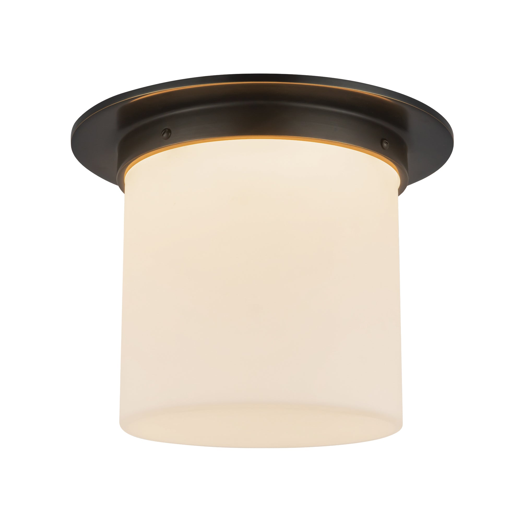 Mineral 11-in Brass Cylinder Flush Mount