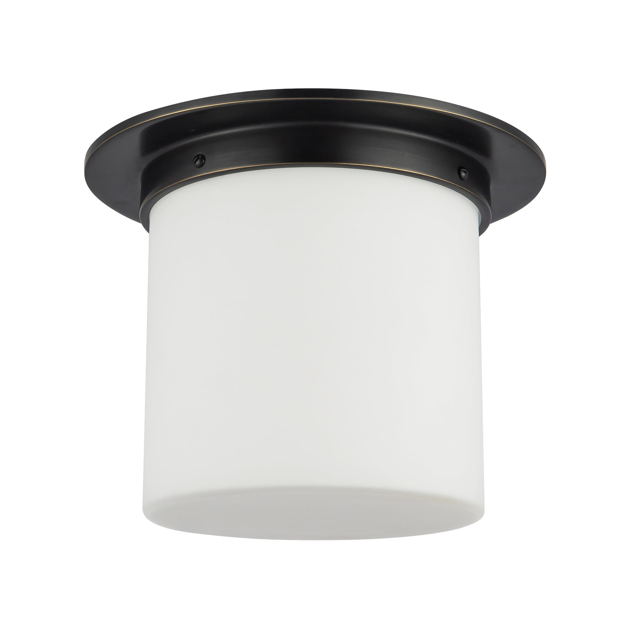 Mineral 11-in Brass Cylinder Flush Mount