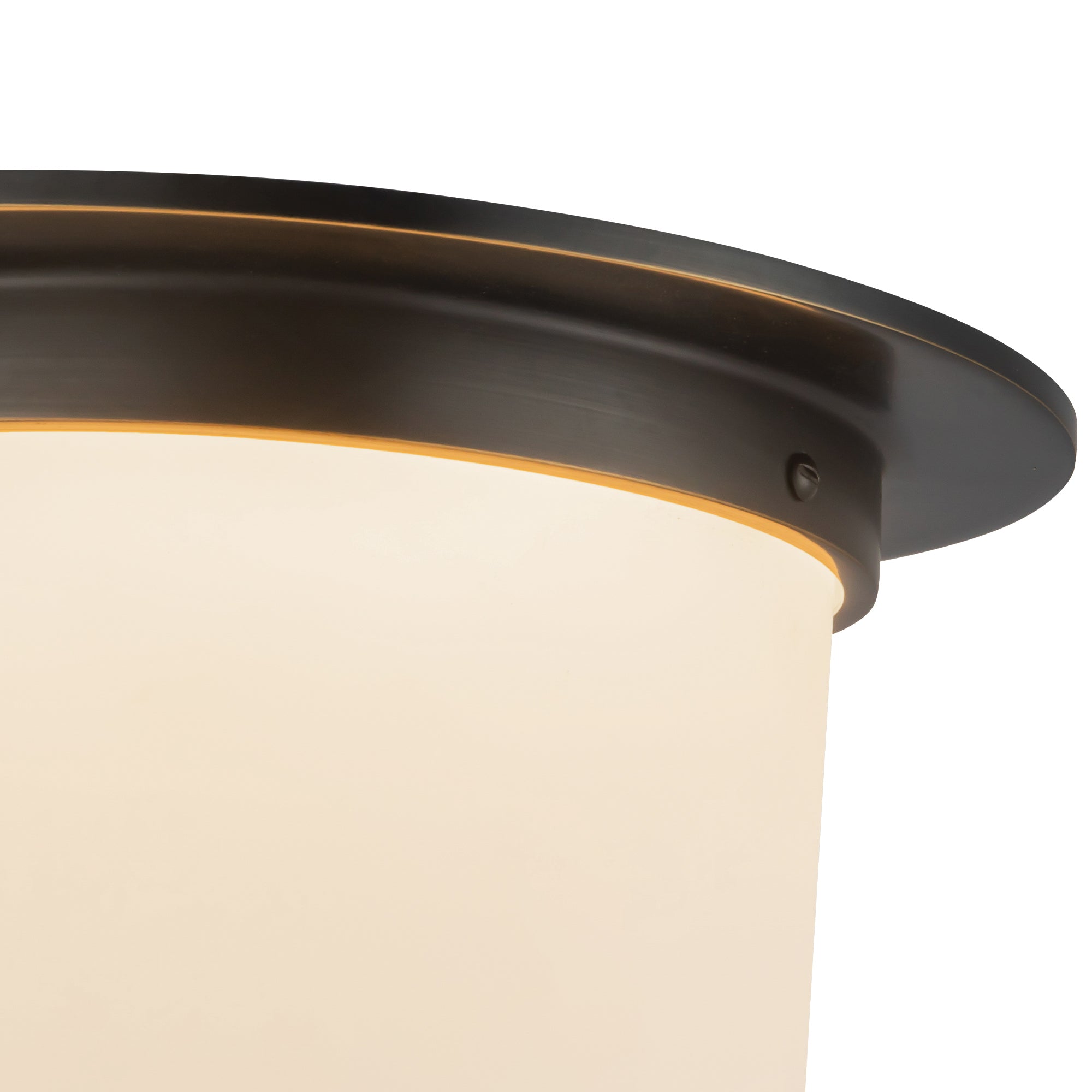 Mineral 11-in Brass Cylinder Flush Mount