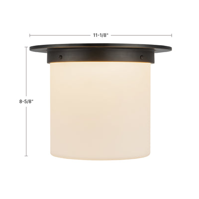 Mineral 11-in Brass Cylinder Flush Mount