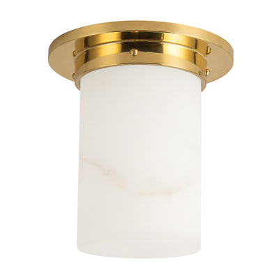 Mineral 8-in Brass Cylinder Flush Mount