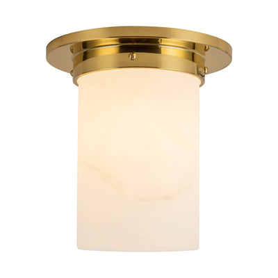 Mineral 8-in Brass Cylinder Flush Mount