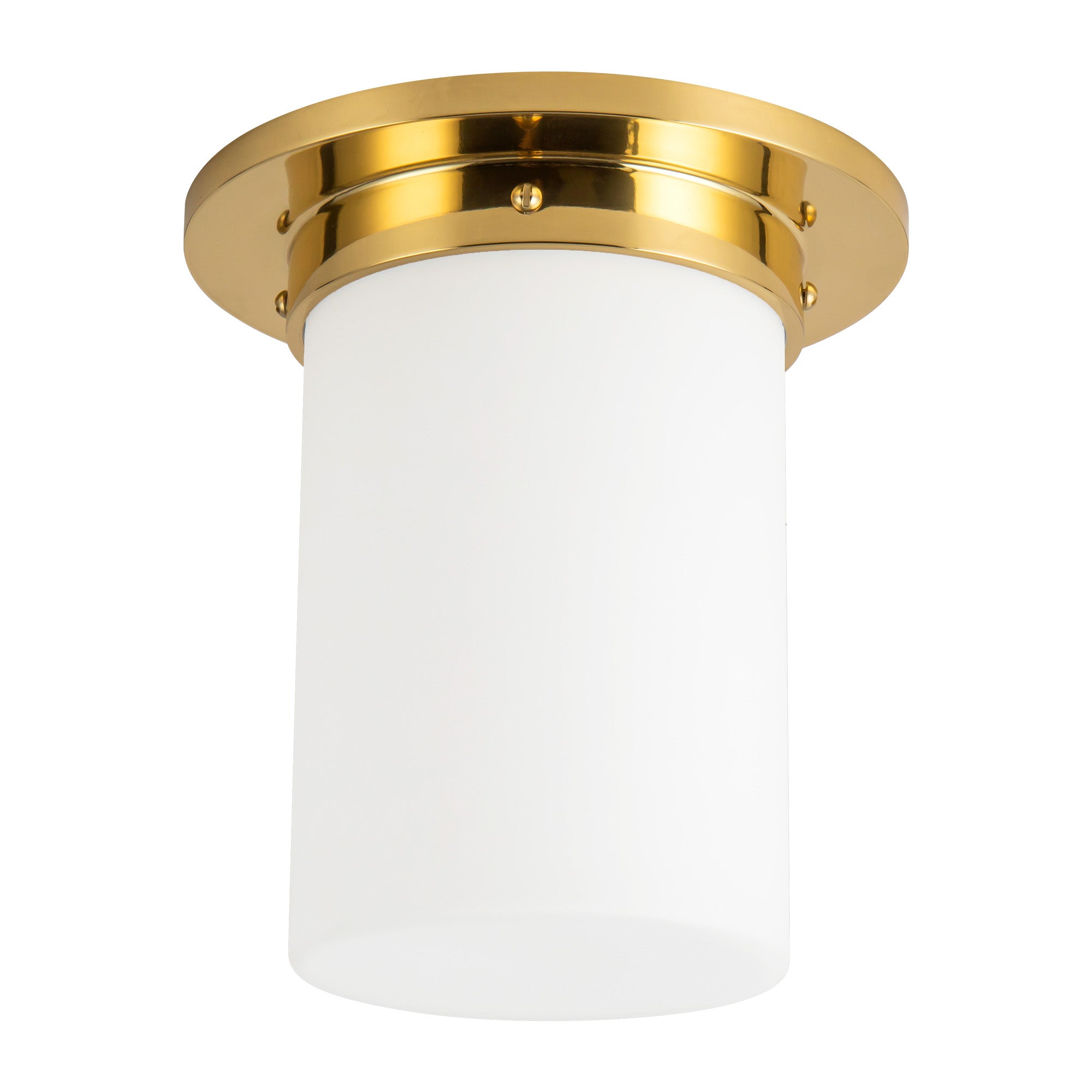 Mineral 8-in Brass Cylinder Flush Mount