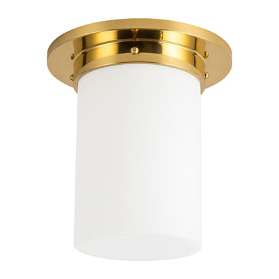 Mineral 8-in Brass Cylinder Flush Mount