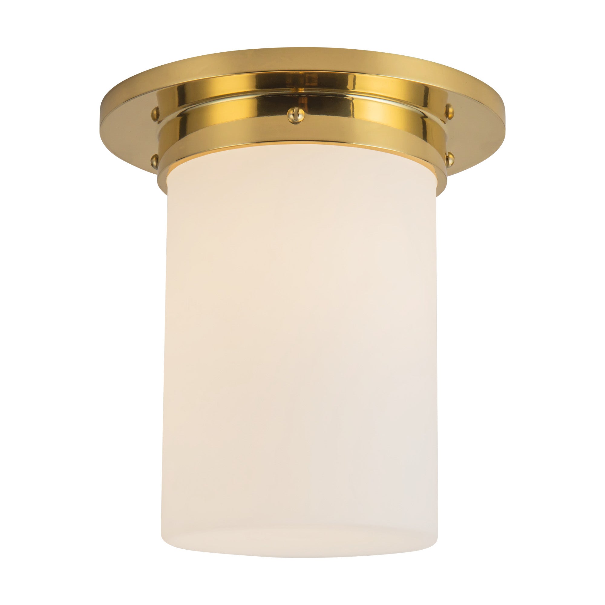 Mineral 8-in Brass Cylinder Flush Mount