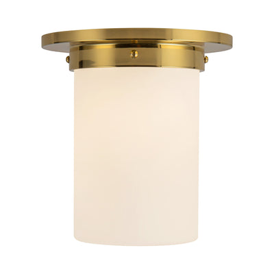 Mineral 8-in Brass Cylinder Flush Mount