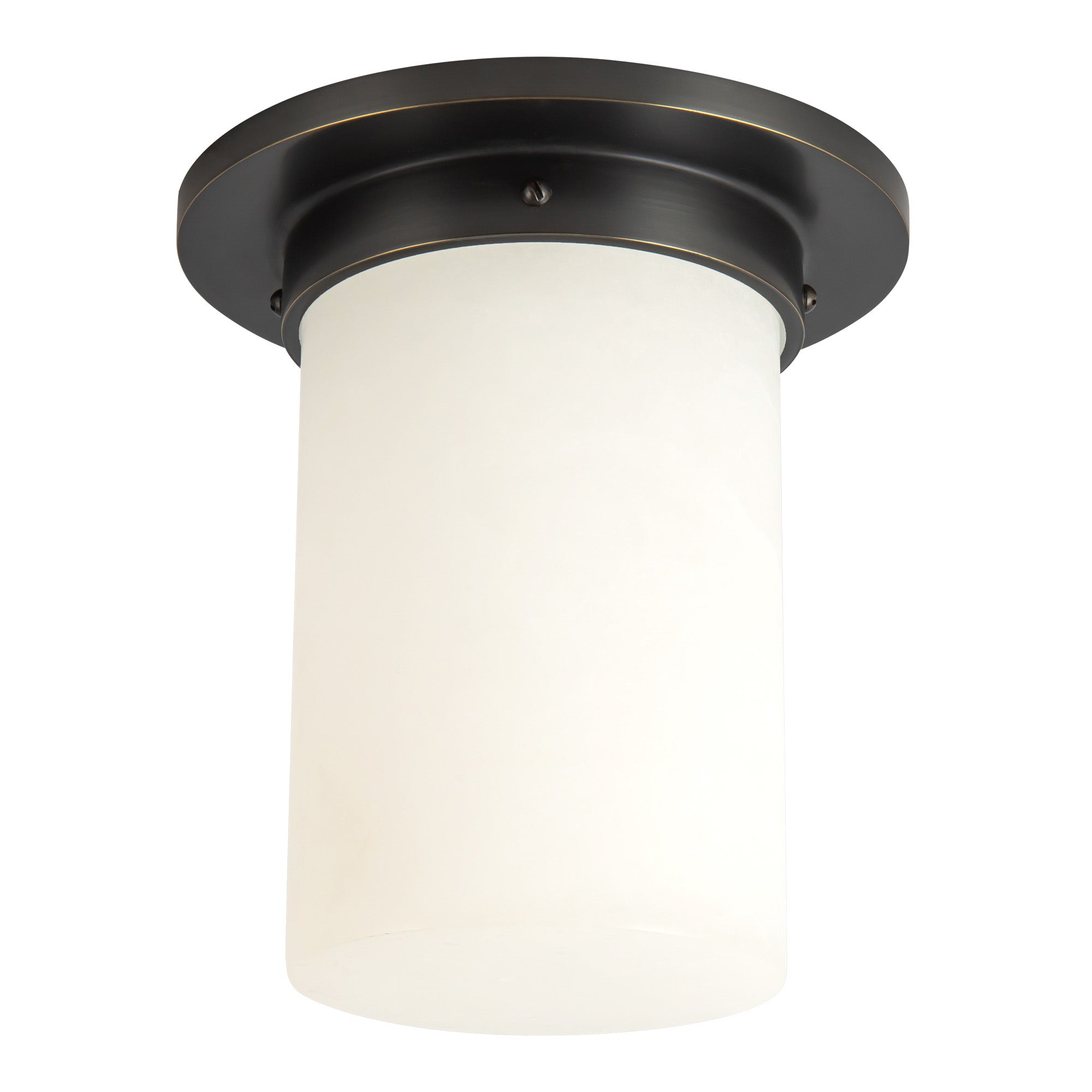 Mineral 8-in Brass Cylinder Flush Mount