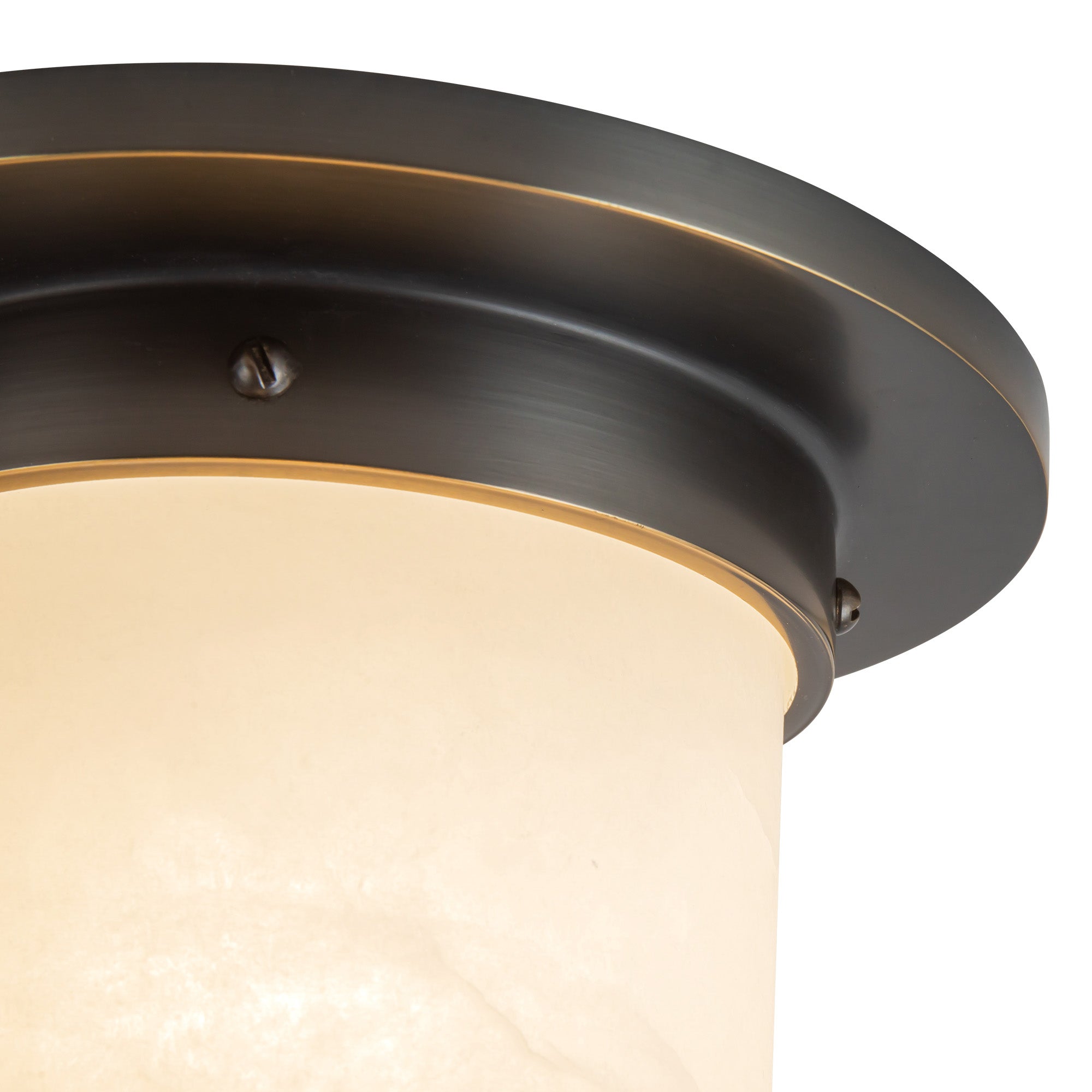 Mineral 8-in Brass Cylinder Flush Mount