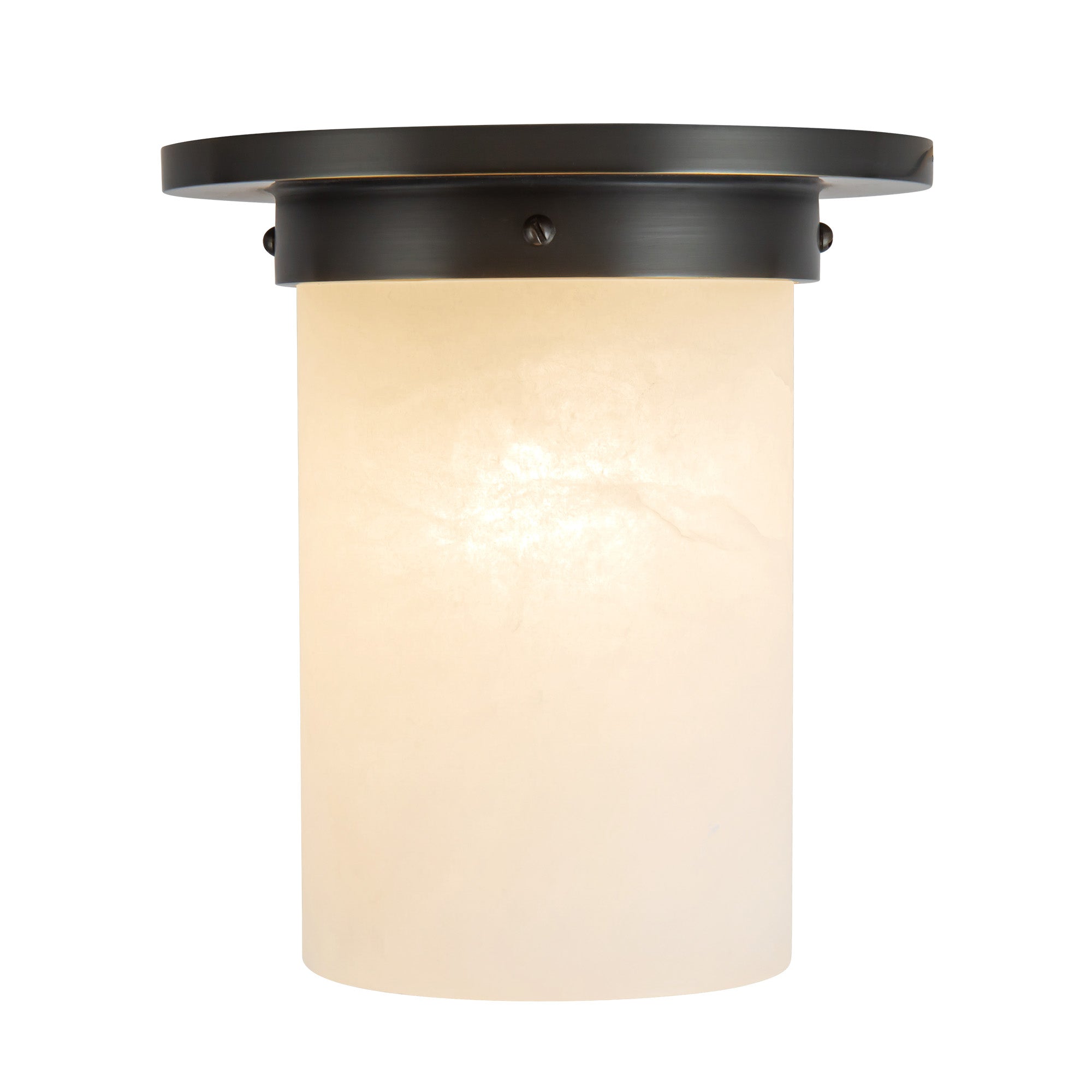 Mineral 8-in Brass Cylinder Flush Mount