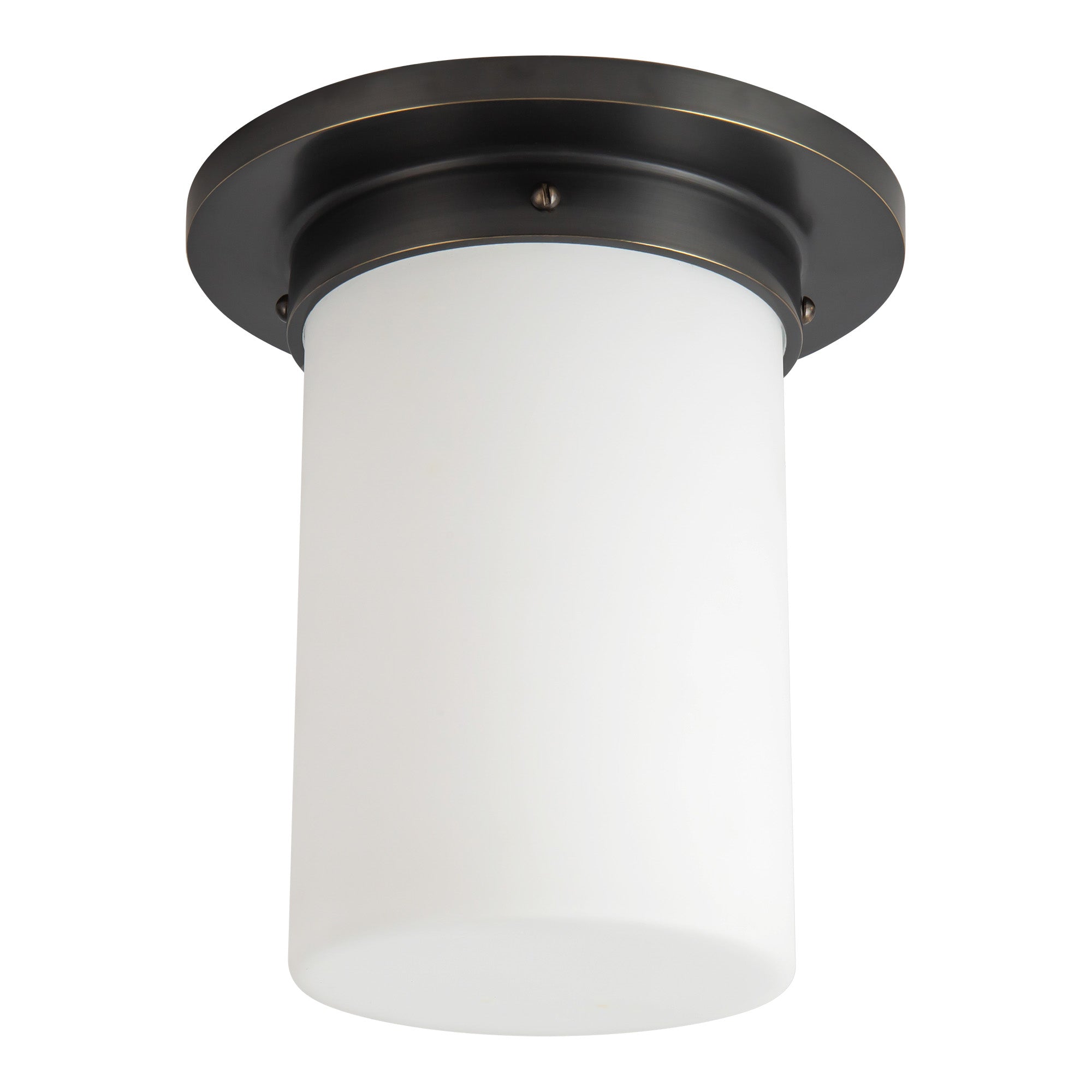 Mineral 8-in Brass Cylinder Flush Mount