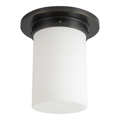 Mineral 8-in Brass Cylinder Flush Mount