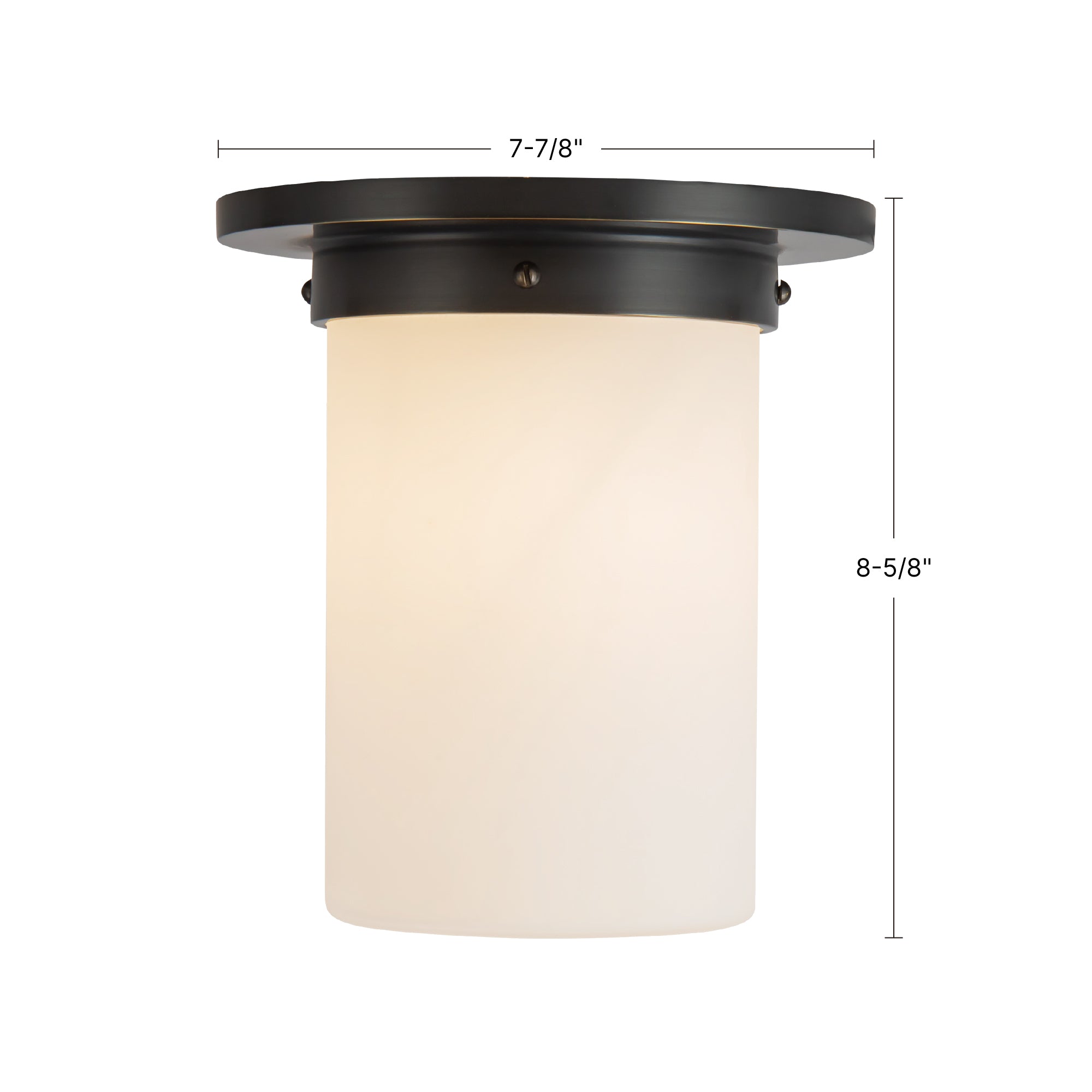Mineral 8-in Brass Cylinder Flush Mount