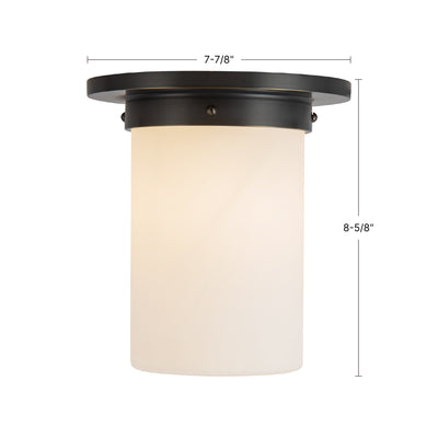 Mineral 8-in Brass Cylinder Flush Mount