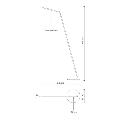 Miter 58-in Aluminum Floor Lamp
