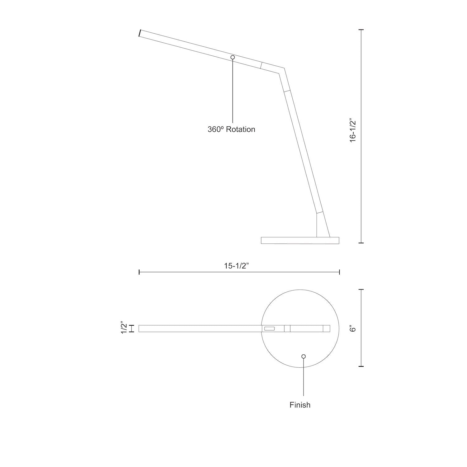 Miter 17-in Aluminum Table Lamp