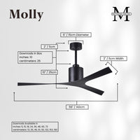 56-Inch Molly 3-Blade Ceiling Fan Without Light kit