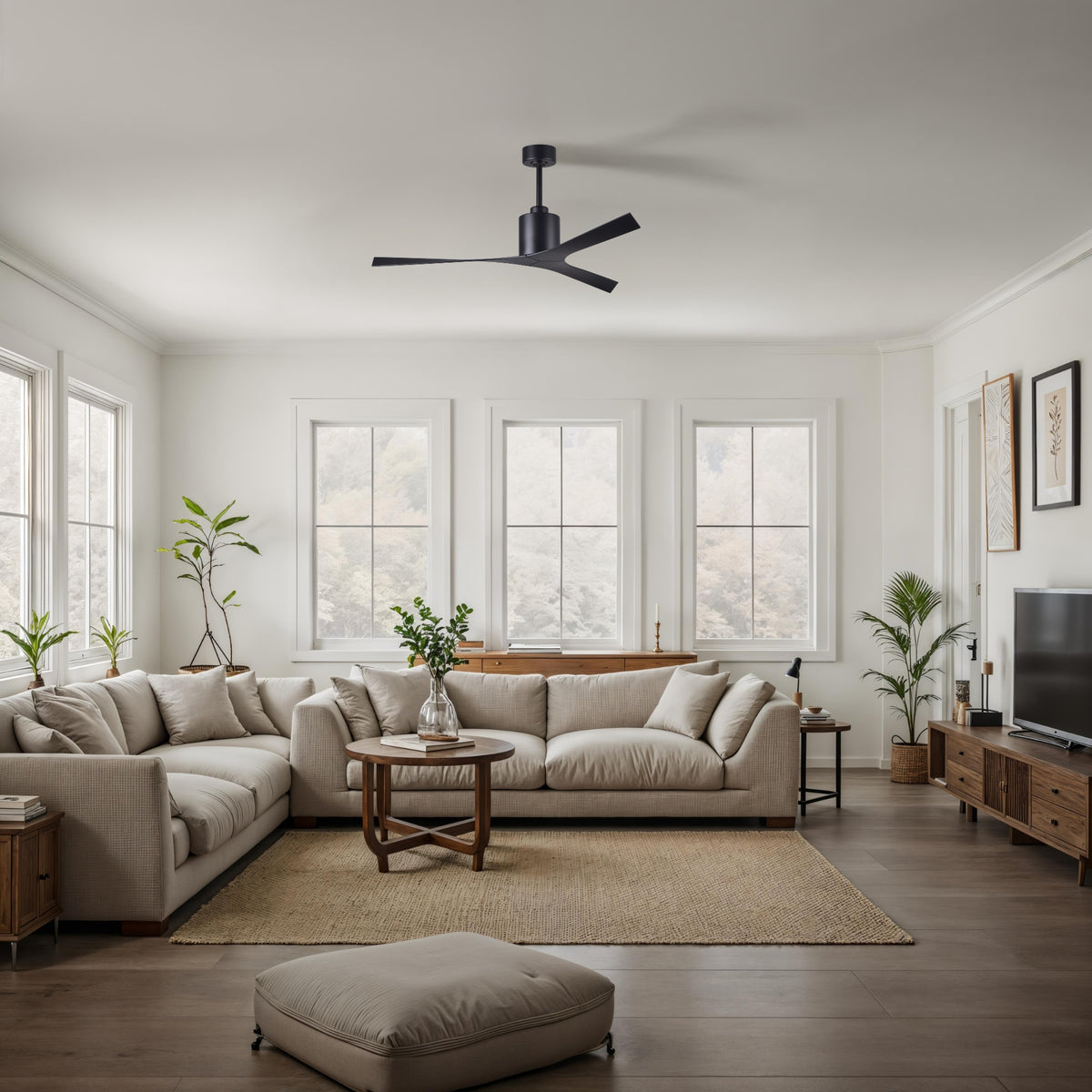 56-Inch Molly 3-Blade Ceiling Fan Without Light kit