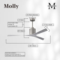 56-Inch Molly 3-Blade Ceiling Fan Without Light kit